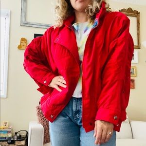 Vintage Style Red Bomber Jacket